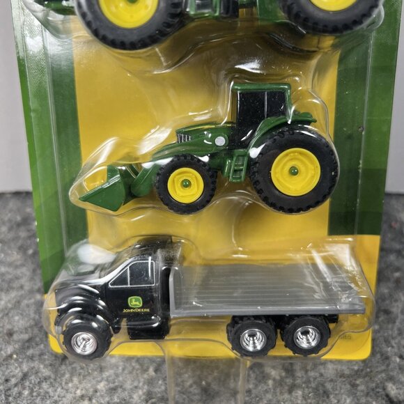 John Deere 4 Vehicle Gift Set Dump Truck Tractor Loader TOMY - Picture 3 of 11
